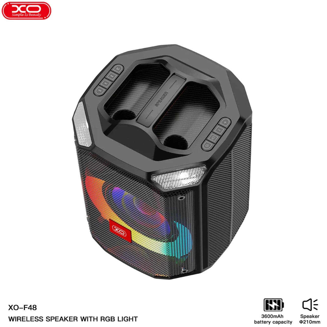 اسپیکر بلوتوثی ایکس او XO مدل F48 با نور RGB و توان 40 وات — تصویر ۷