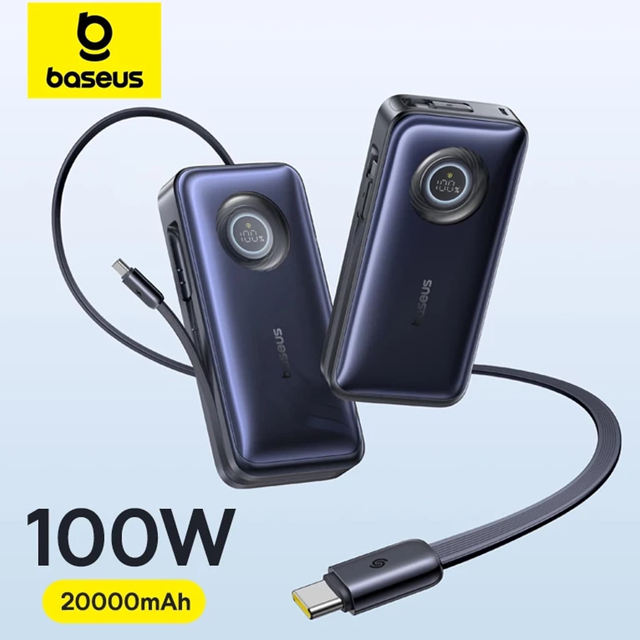 پاور بانک 20000 باسئوس Baseus مدل PPNMS-20A0 توان 100 وات با کابل — تصویر ۳