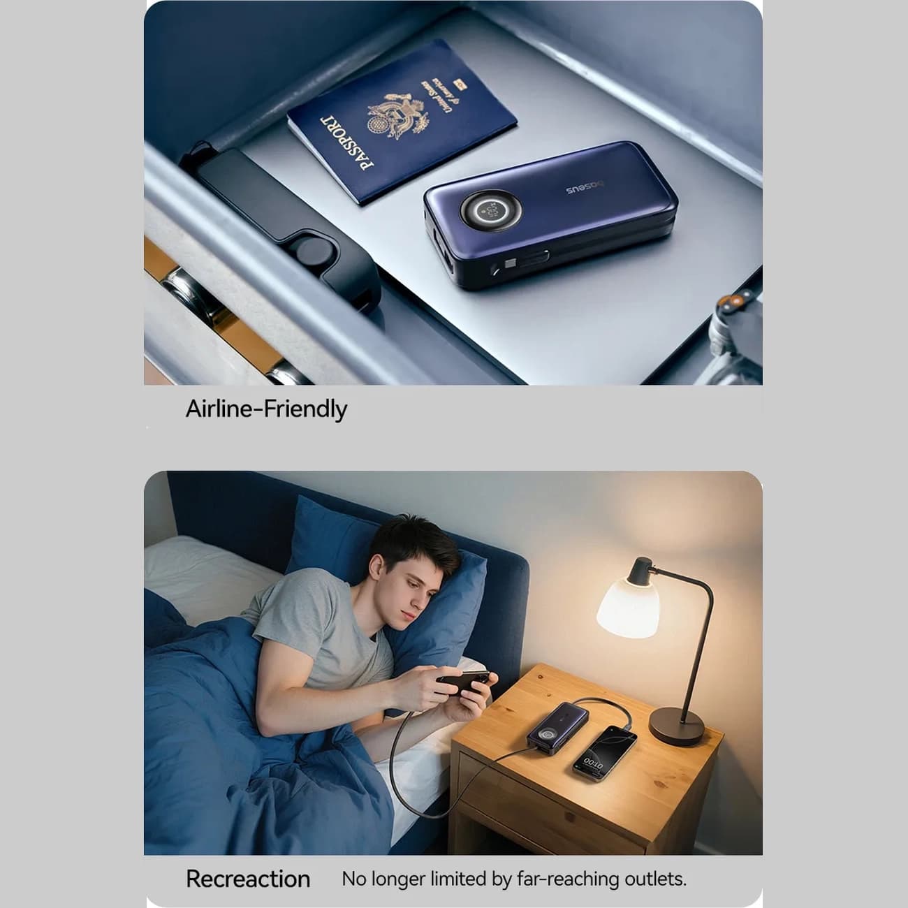 پاور بانک 20000 باسئوس Baseus مدل PPNMS-20A0 توان 100 وات با کابل — تصویر ۷