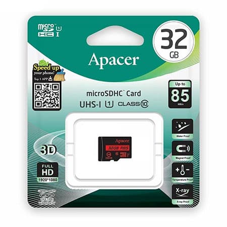 کارت حافظه microSDHC اپیسر مدل AP32G کلاس 10 ظرفیت 32 گیگابایت
