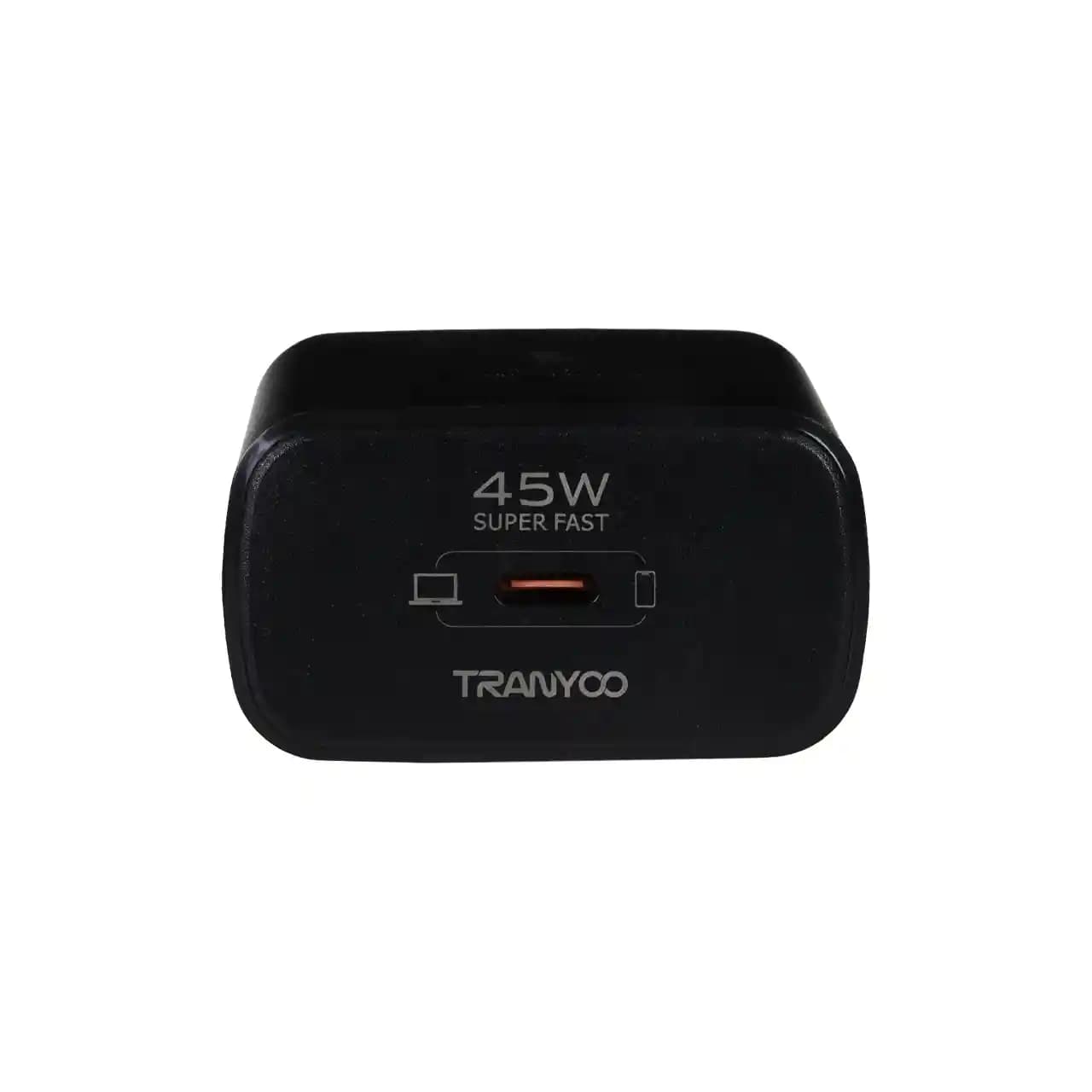 شارژر دیواری 45W PD برند Tranyoo مدل T-SA7C به همراه کابل شارژ Type-C — تصویر ۵
