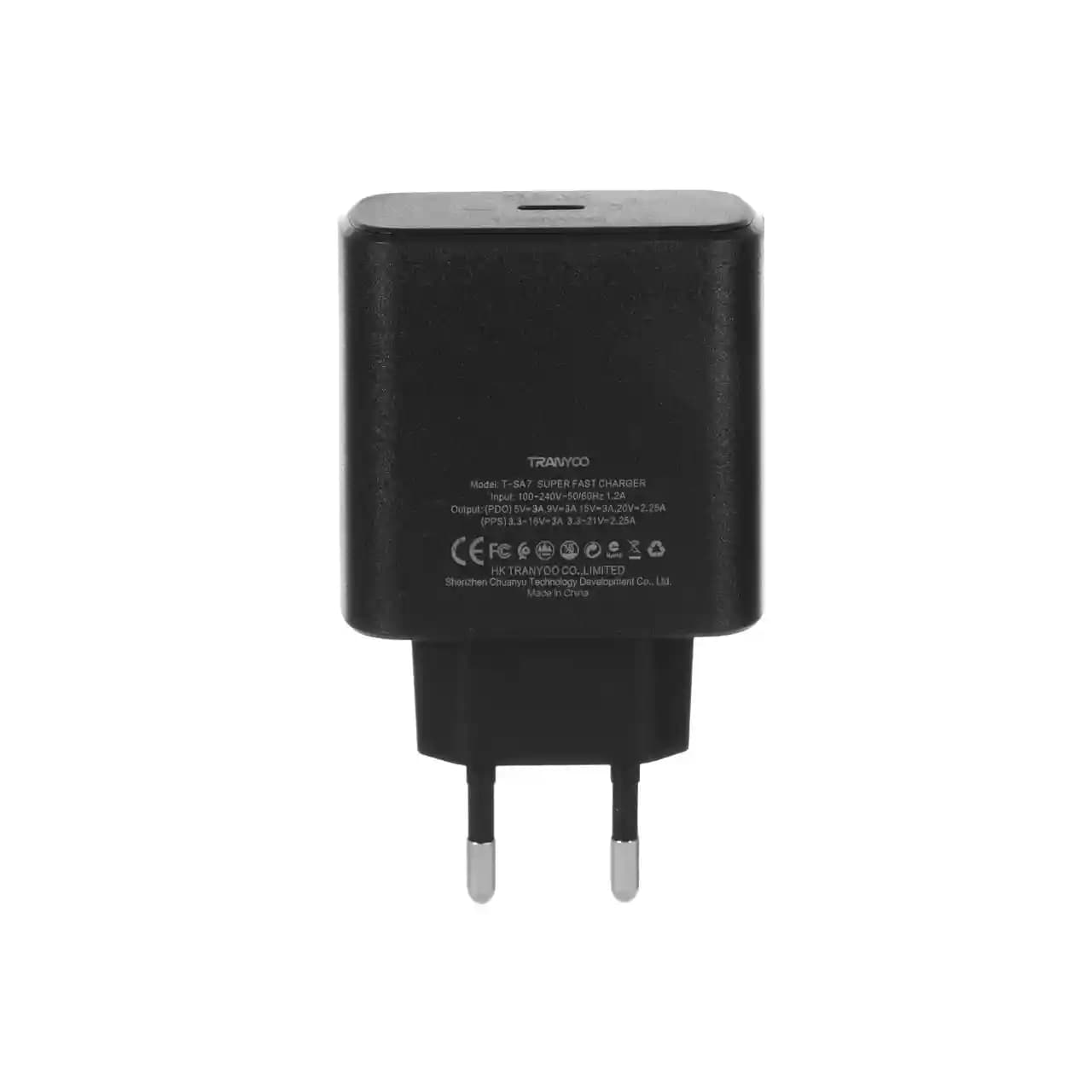 شارژر دیواری 45W PD برند Tranyoo مدل T-SA7C به همراه کابل شارژ Type-C — تصویر ۳