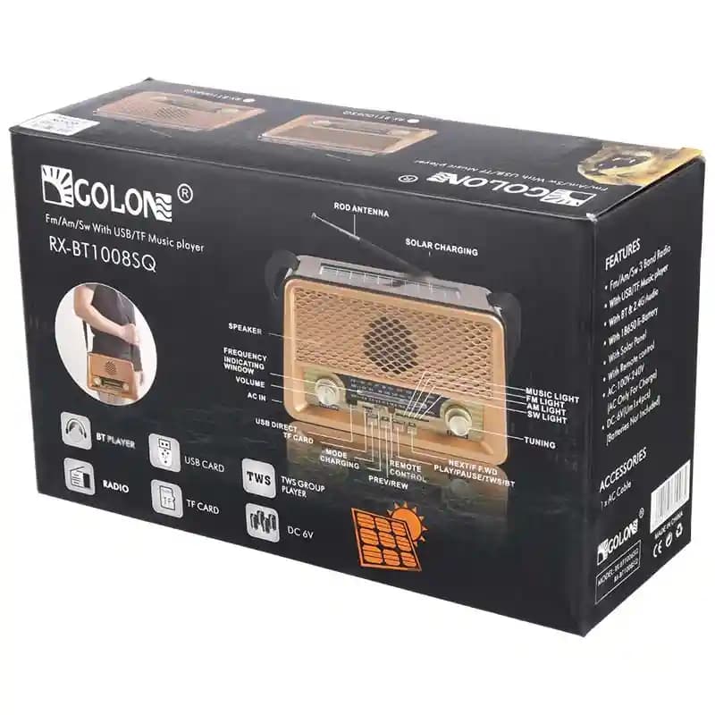 رادیو اسپیکر بلوتوثی رم و فلش خور Golon RX-BT1008SQ + ریموت کنترل — تصویر ۹