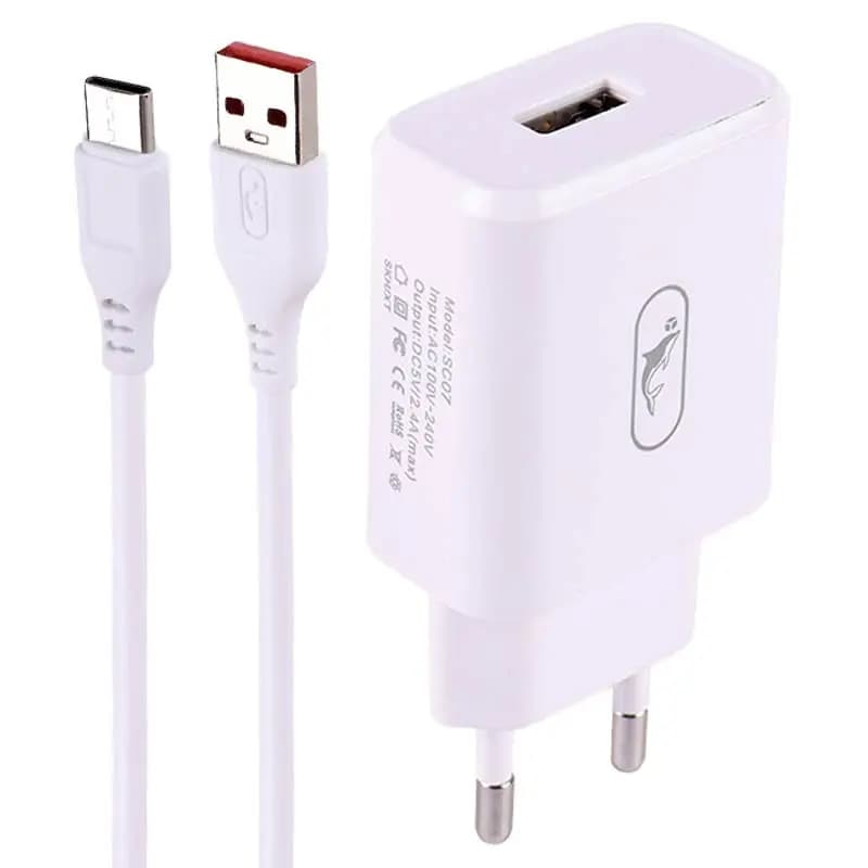 شارژر Sky Dolphin SC07T 2.4A 12W همراه کابل تایپ سی — تصویر ۹