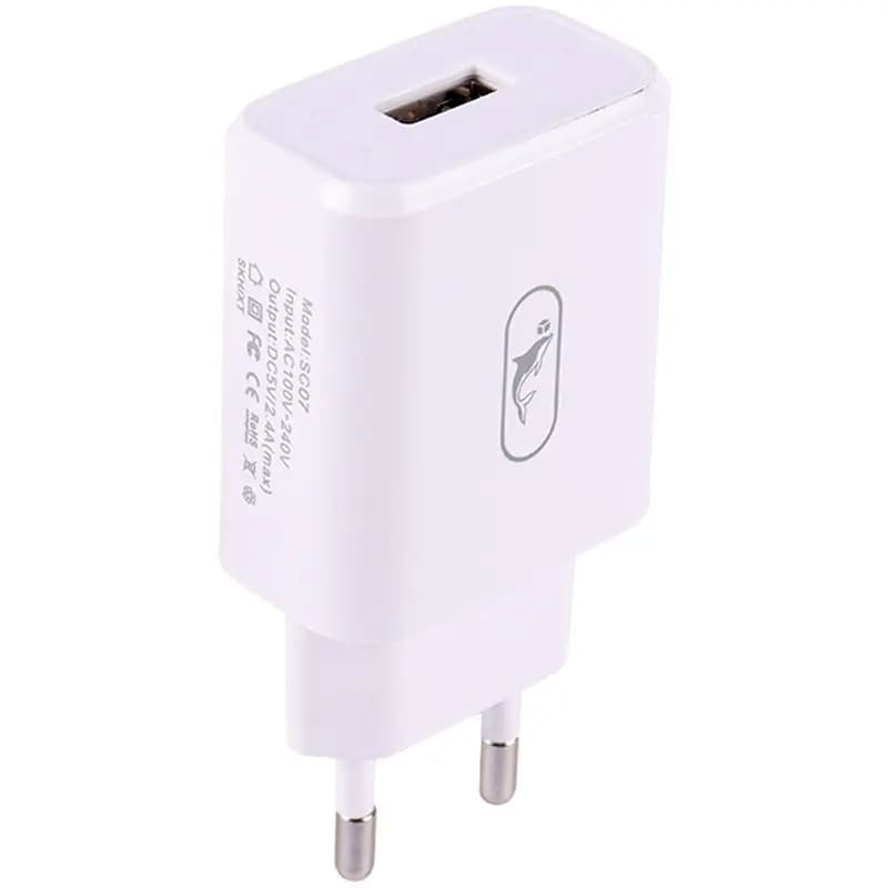 شارژر Sky Dolphin SC07T 2.4A 12W همراه کابل تایپ سی — تصویر ۵