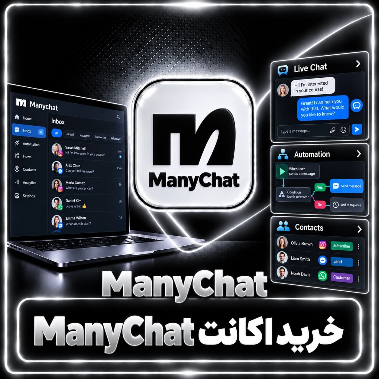 اکانت ManyChat روی ایمیل شما (با 97% تخفیف)