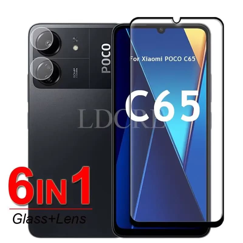 محافظ صفحه نمایش گلس تمام صفحه موبایل شیائومی Poco C65
