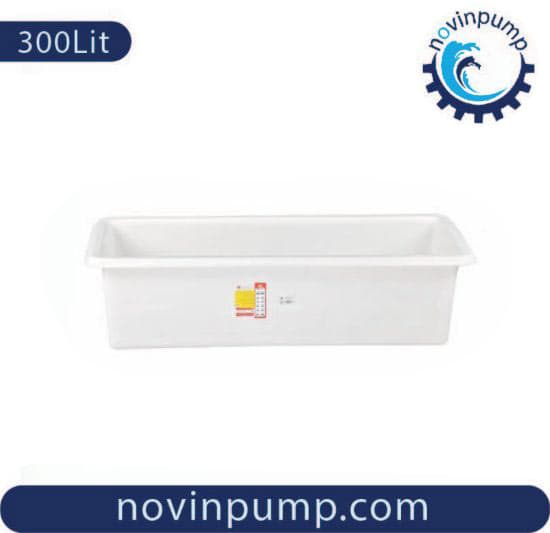 وان مستطیلی متوسط 300 لیتری پلاستیکی تک لایه