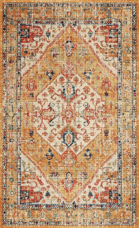 فرش ماشینی طرح گلیم طرح خورشید رخ کد HAG.808.01