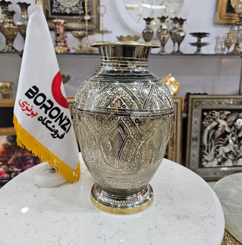 تنگ خمره ای سیاه قلم برنزی