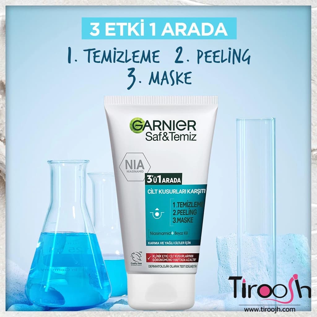 ماسک پلینگ لایه بردار و شوینده گارنیر 3 در 1 — تصویر ۵