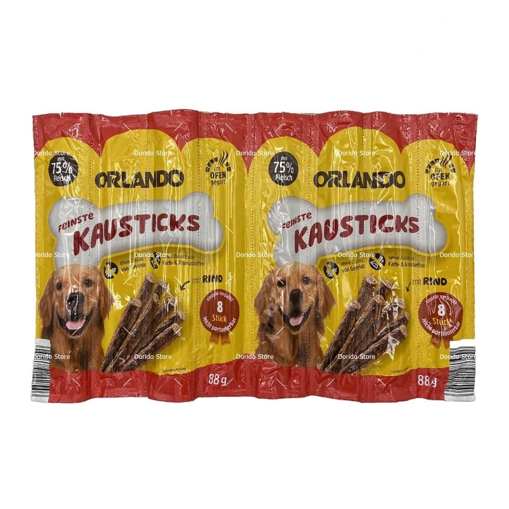 تشویقی مدادی سگ اورلاندو با طعم بیف (Orlando Dog Treats Mit Rind) بسته 8 عددی — تصویر ۳