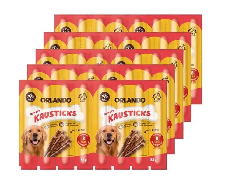 تشویقی مدادی سگ اورلاندو با طعم بیف (Orlando Dog Treats Mit Rind) بسته 8 عددی — تصویر ۵