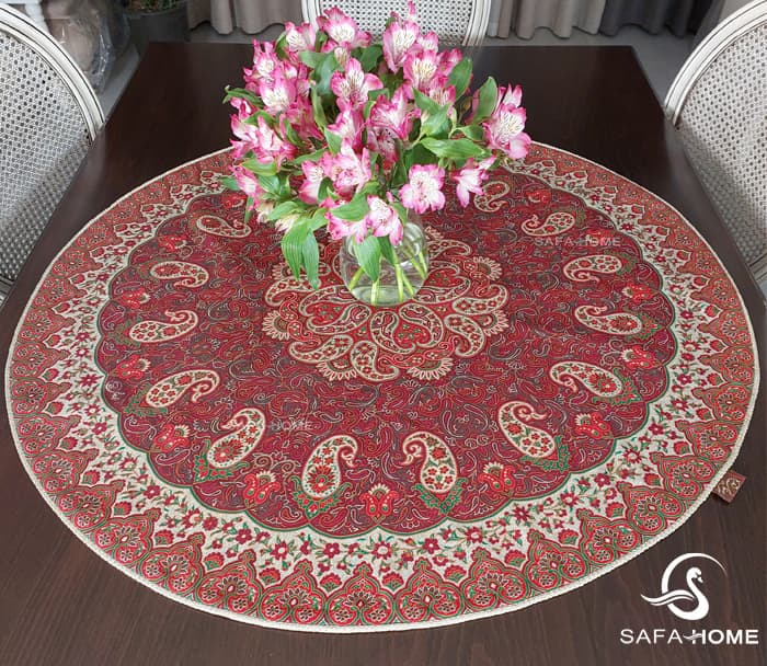 رومیزی 1×1 ترمه صفائی کد 16 مدل دایره