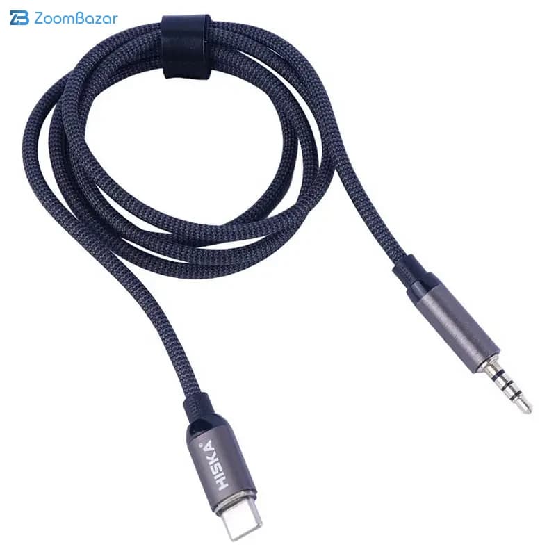 کابل تبدیل AUX به USB-C هیسکا مدل W50 طول 1 متر — تصویر ۳