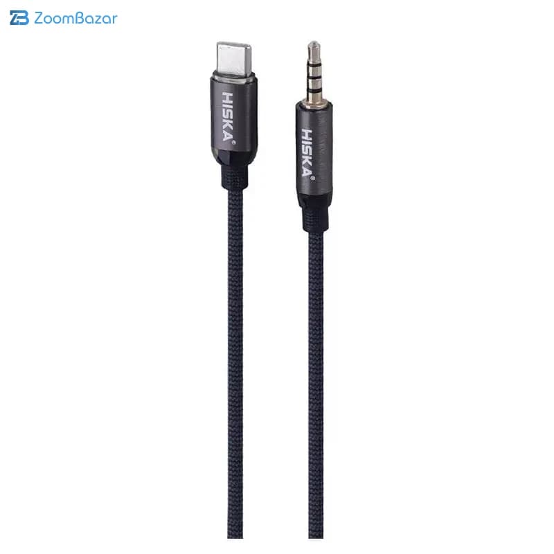 کابل تبدیل AUX به USB-C هیسکا مدل W50 طول 1 متر — تصویر ۲