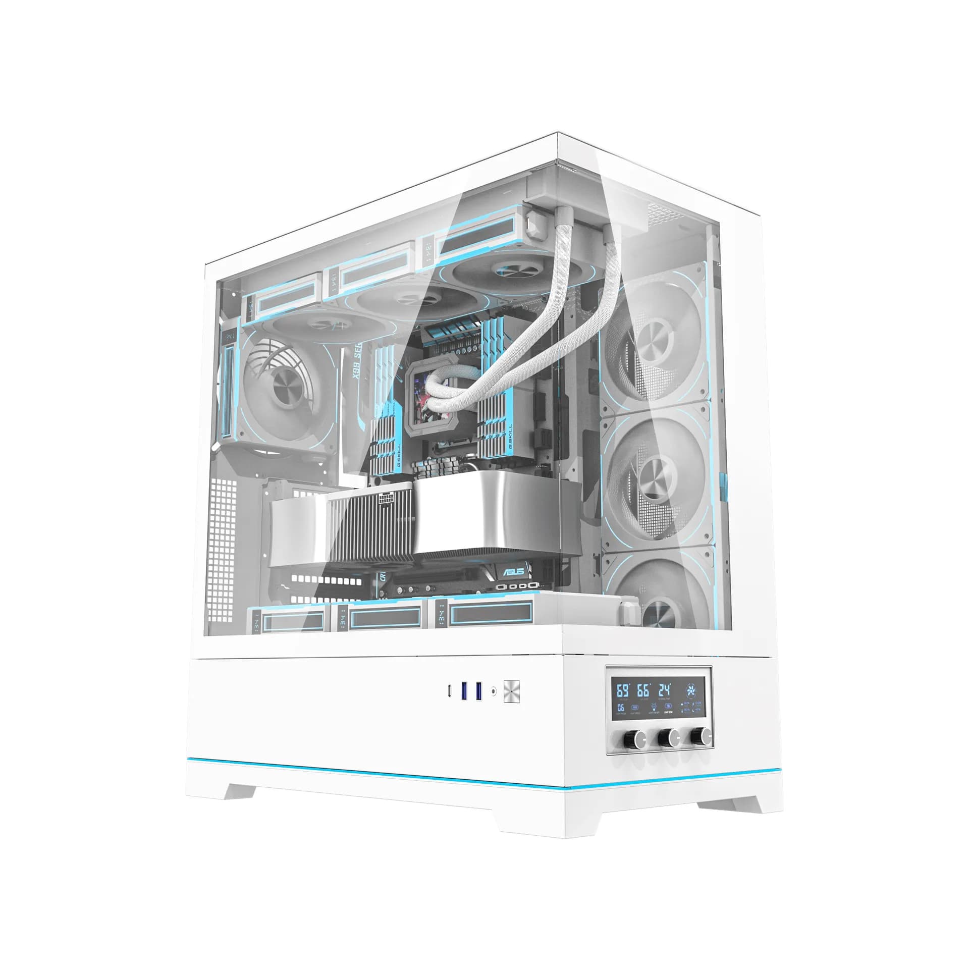 کیس گیمینگ دارک فلش سفید مدل DARKFLASH DY451PRO W