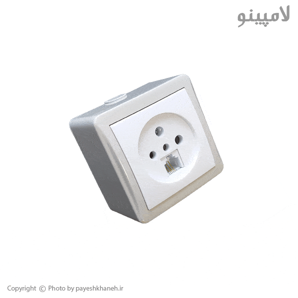 پریز تلفن دو منظوره روکار پارت الکتریک کد 4050