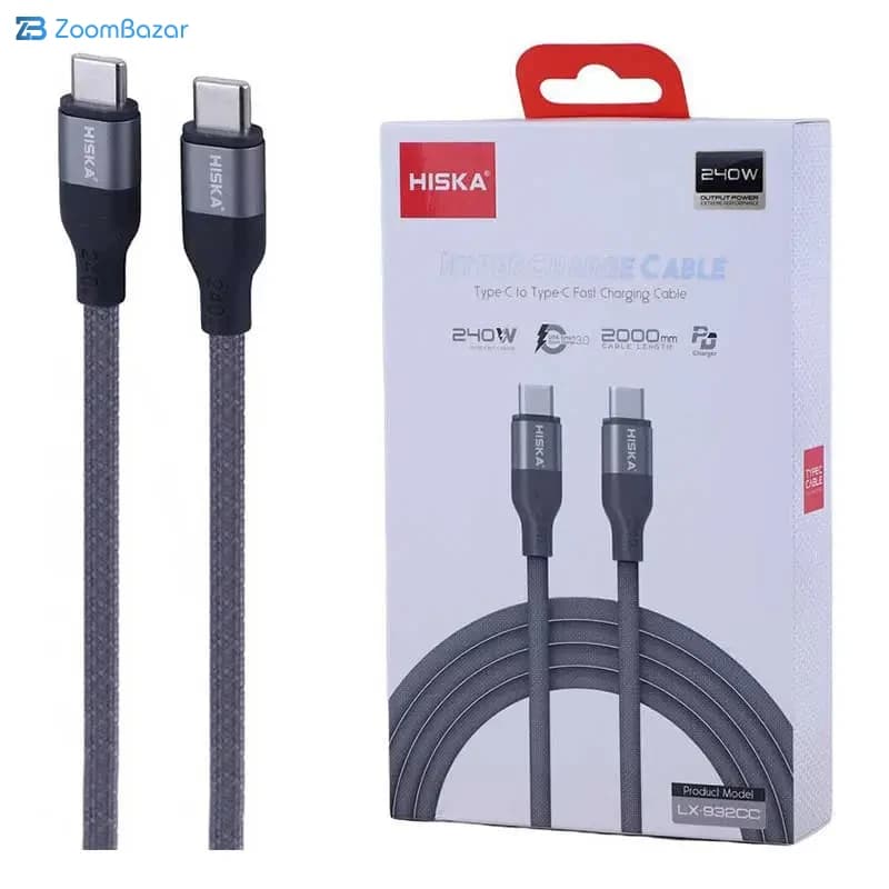 کابل USB-C هیسکا مدل LX-932CC طول 2 متر — تصویر ۳