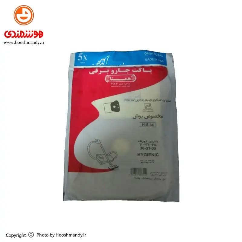 پاکت جاروبرقی بوش30-31-35 (بوش ذورنقه ای) Bosch همتا (بسته 5 تایی)