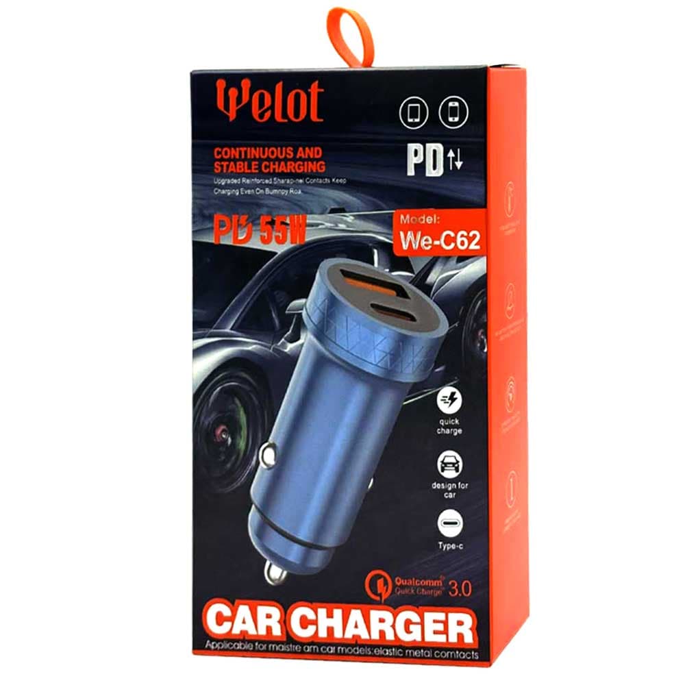 شارژر فندکی WELOT WE-C62 55W PD