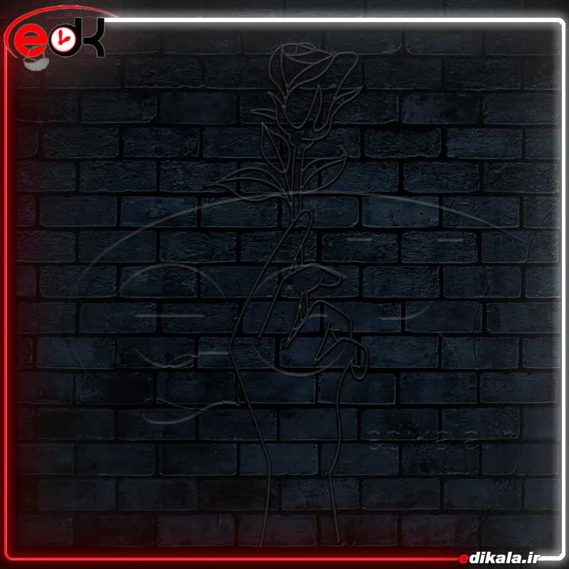 تابلو نئون طرح گل شماره 25 در ابعاد مختلف + آداپتور — تصویر ۳