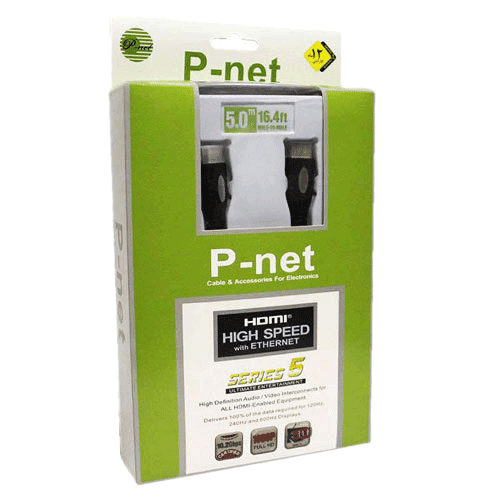 کابل 5 متری HDMI پک دار برند P-net بزرگ — تصویر ۳