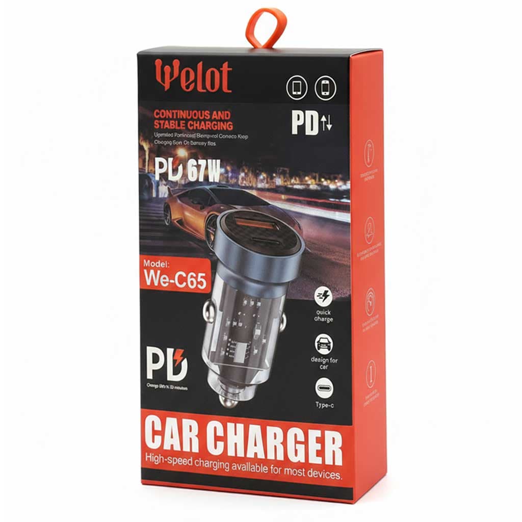 شارژر فندکی ویلوت WELOT WE-C65 67W PD + USB — تصویر ۲