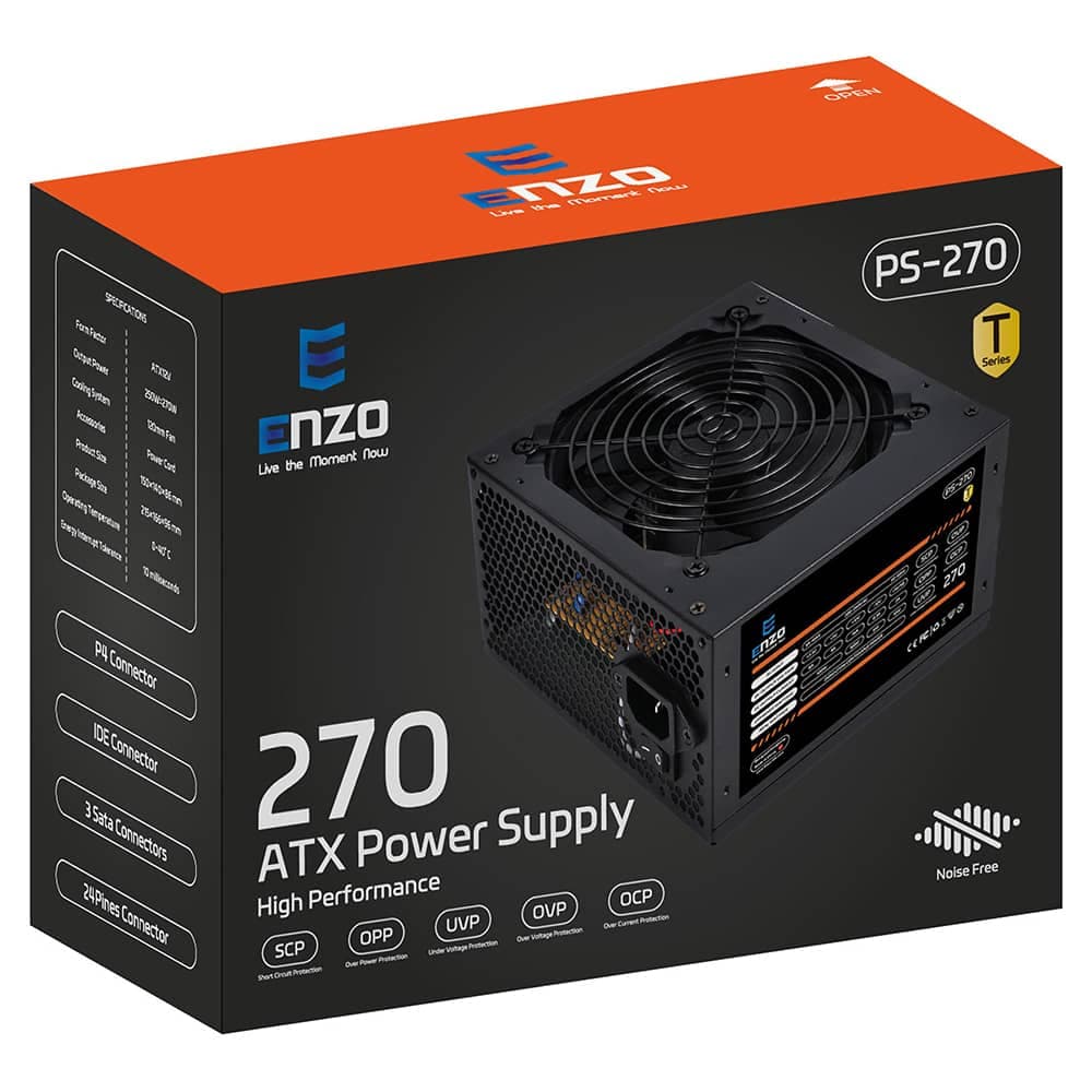پاور کیس انزو ENZO PS-270 270W همراه با کابل برق