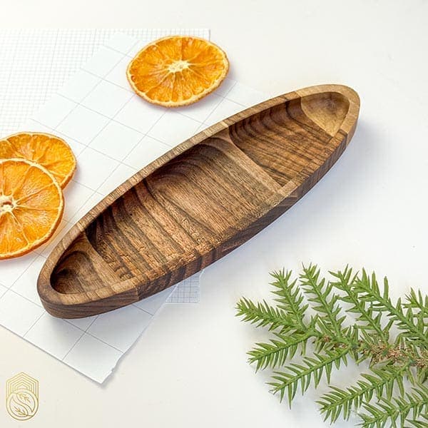 ظرف چوبی بیضی گردو sh524
