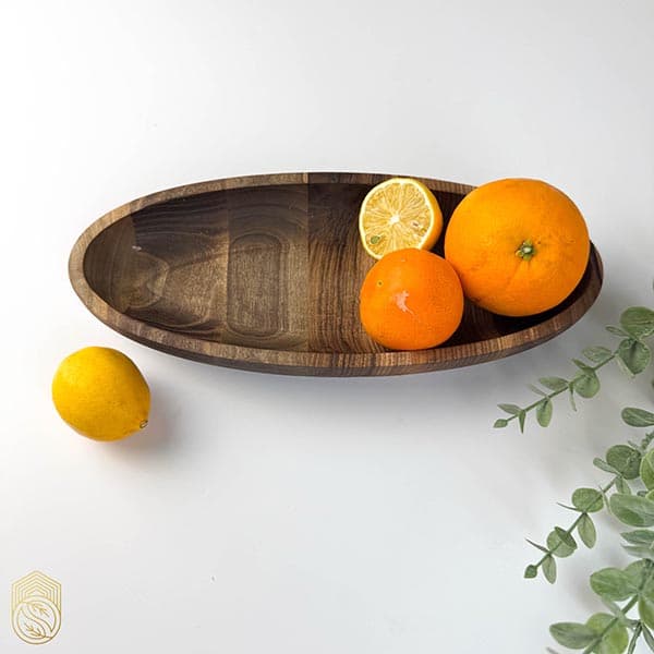 کاسه چوبی مدل بیضی sh474