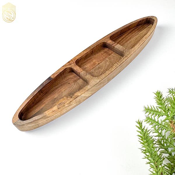 اردورخوری چوبی سه خانه مدل بیضی sh472