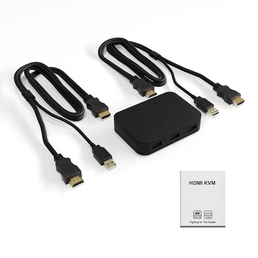 سوییچ KVM دو پورت HDMI همراه با کابل رویال