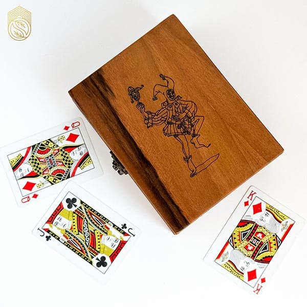 جعبه پاسور چوبی دوقلو طرح دار sh448