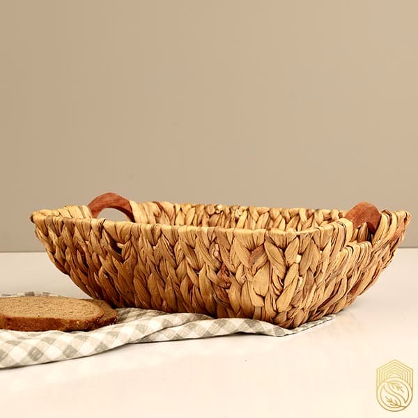 سبد حصیری دسته چوبی طرح ایکیا sh395