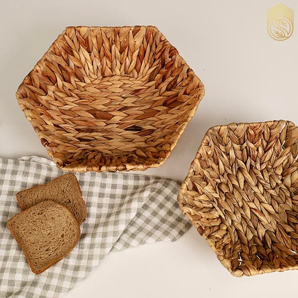 سبد حصیری درشت بافت شش ضلعی طرح ایکیا sh394 — تصویر ۵