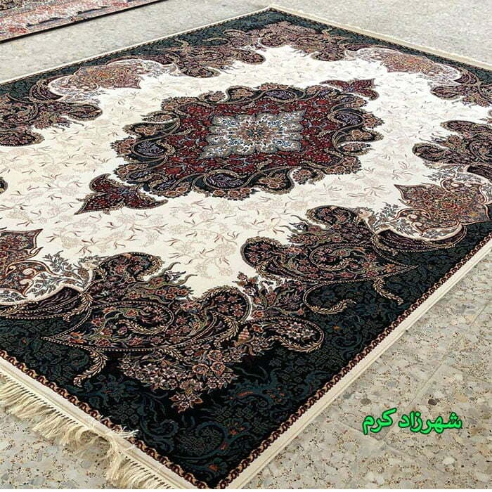 فرش کاشان طرح شهرزاد ۷۰۰ شانه کرمی