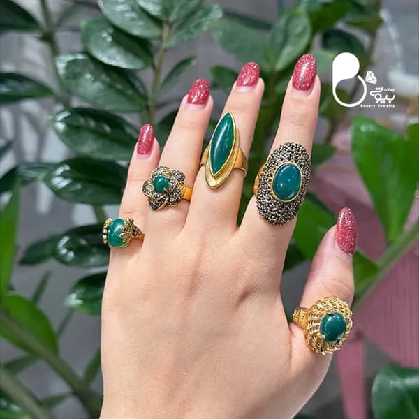 انگشتر طرح عقیق مارکزیت بحرینی حراجی — تصویر ۴