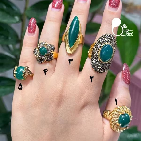 انگشتر طرح عقیق مارکزیت بحرینی حراجی — تصویر ۵