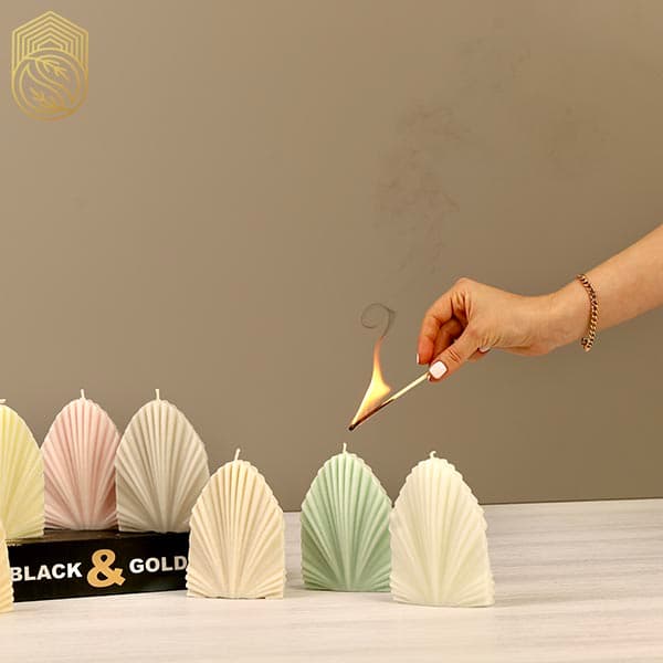 شمع دکوراتیو مدل نخل(بادبزن) sh378
