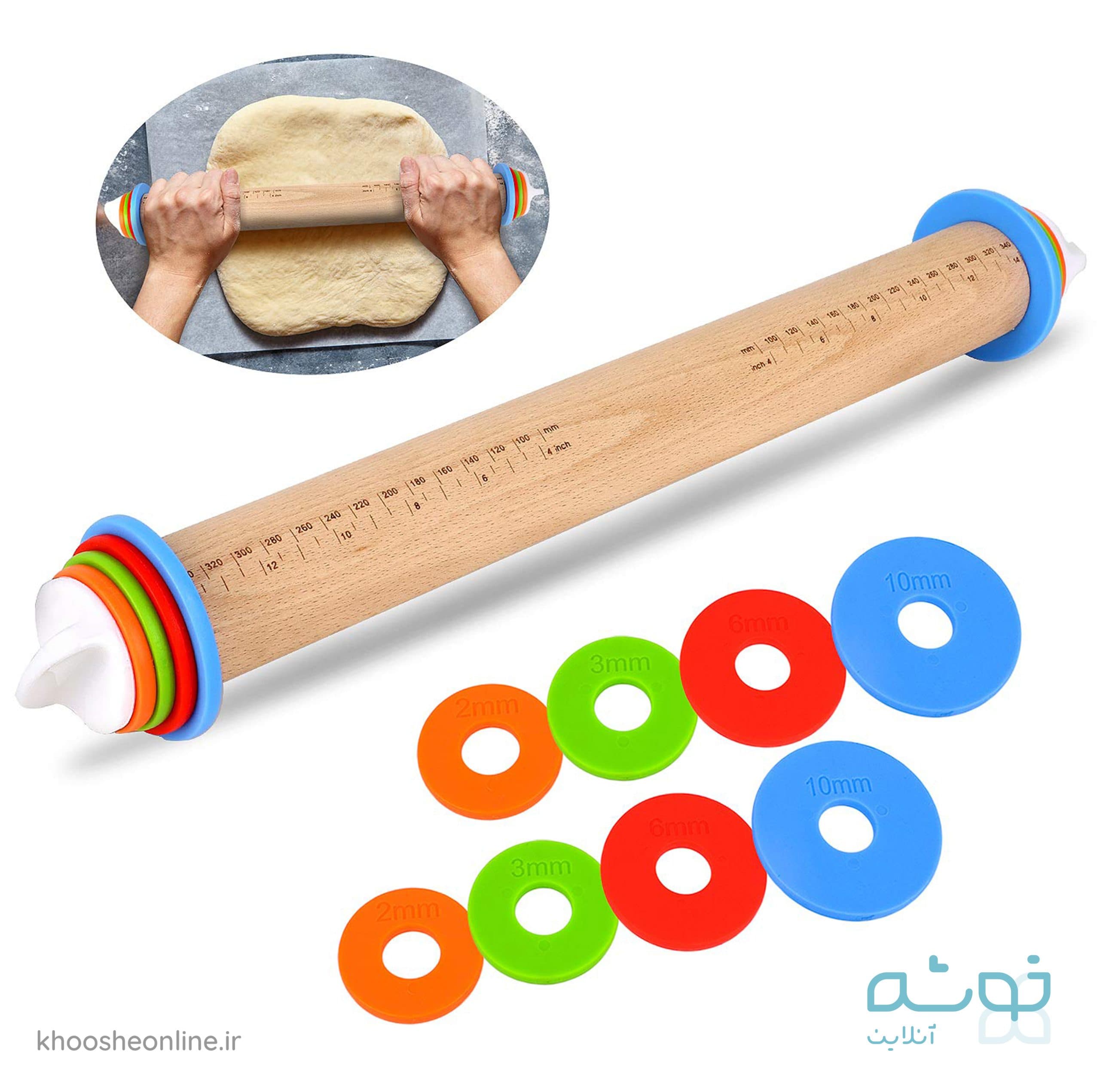 وردنه مدرج چوبی 35 سانت اعلا