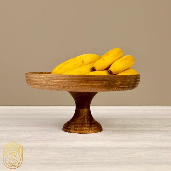 میوه خوری پایه دار (شیاردار)چوبی خراطی شده sh375