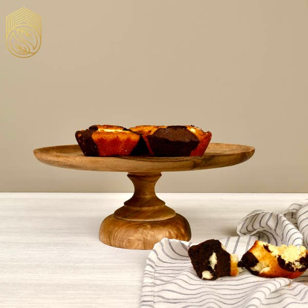 استند کیک پایه دار چوبی خراطی شده sh373
