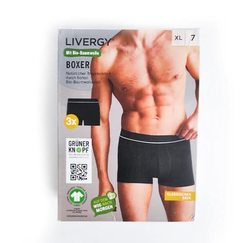 پک 3 تایی شورت مردانه پادار لیورجی Livergy آلمان مشکی — تصویر ۳