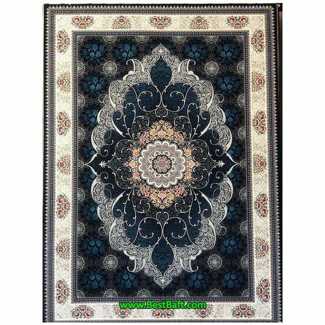 فرش کاشان چکاوک ۷۰۰ شانه سرمه ای