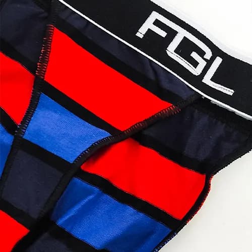 شورت مردانه لامبادا اورجینال FGL بیکینی فانتزی آبی نارنجی کش پهن — تصویر ۴