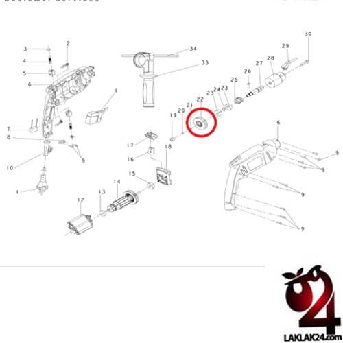 دنده مقابل دریل 2210 رونیکس 2210022 — تصویر ۲
