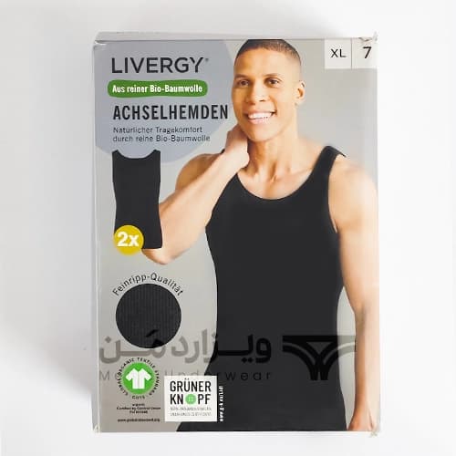 پک 2 تایی رکابی اورجینال لیورجی Livergy آلمان مشکی — تصویر ۳
