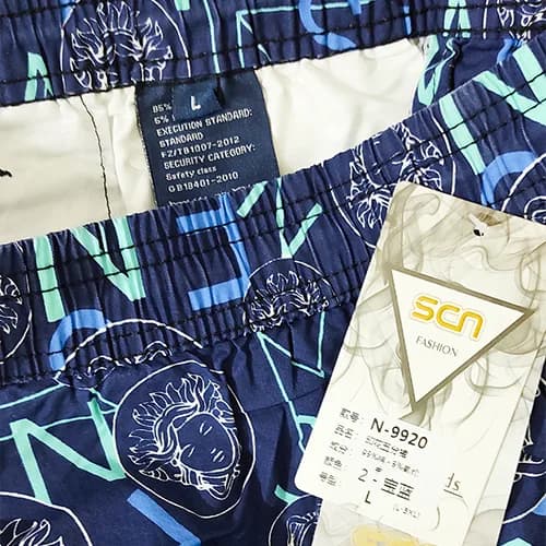 شلوارک راحتی مردانه کتان وارداتی طرح ورساچ Versace آبی — تصویر ۷