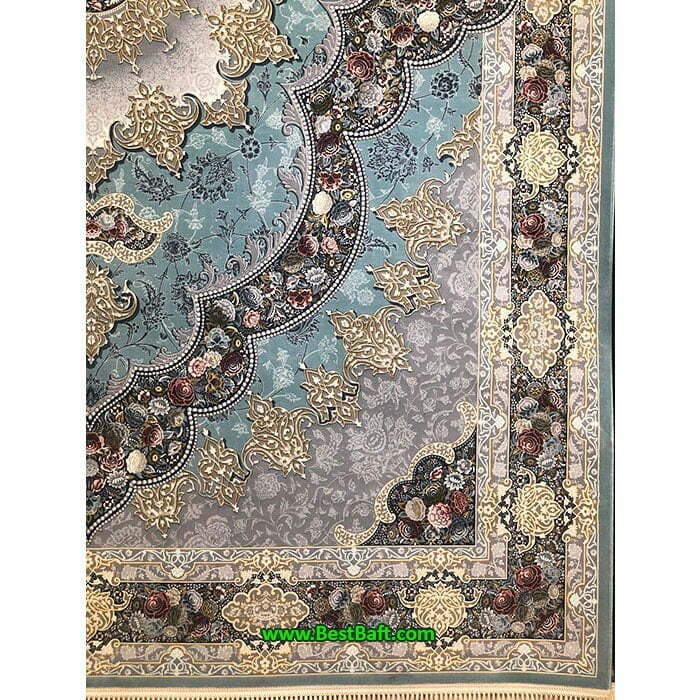 فرش کاشان اروانا ۱۲۰۰ شانه آبی روشن — تصویر ۳